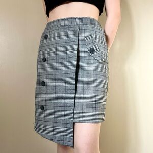 Plaid Asymmetrical Old Money Skirt